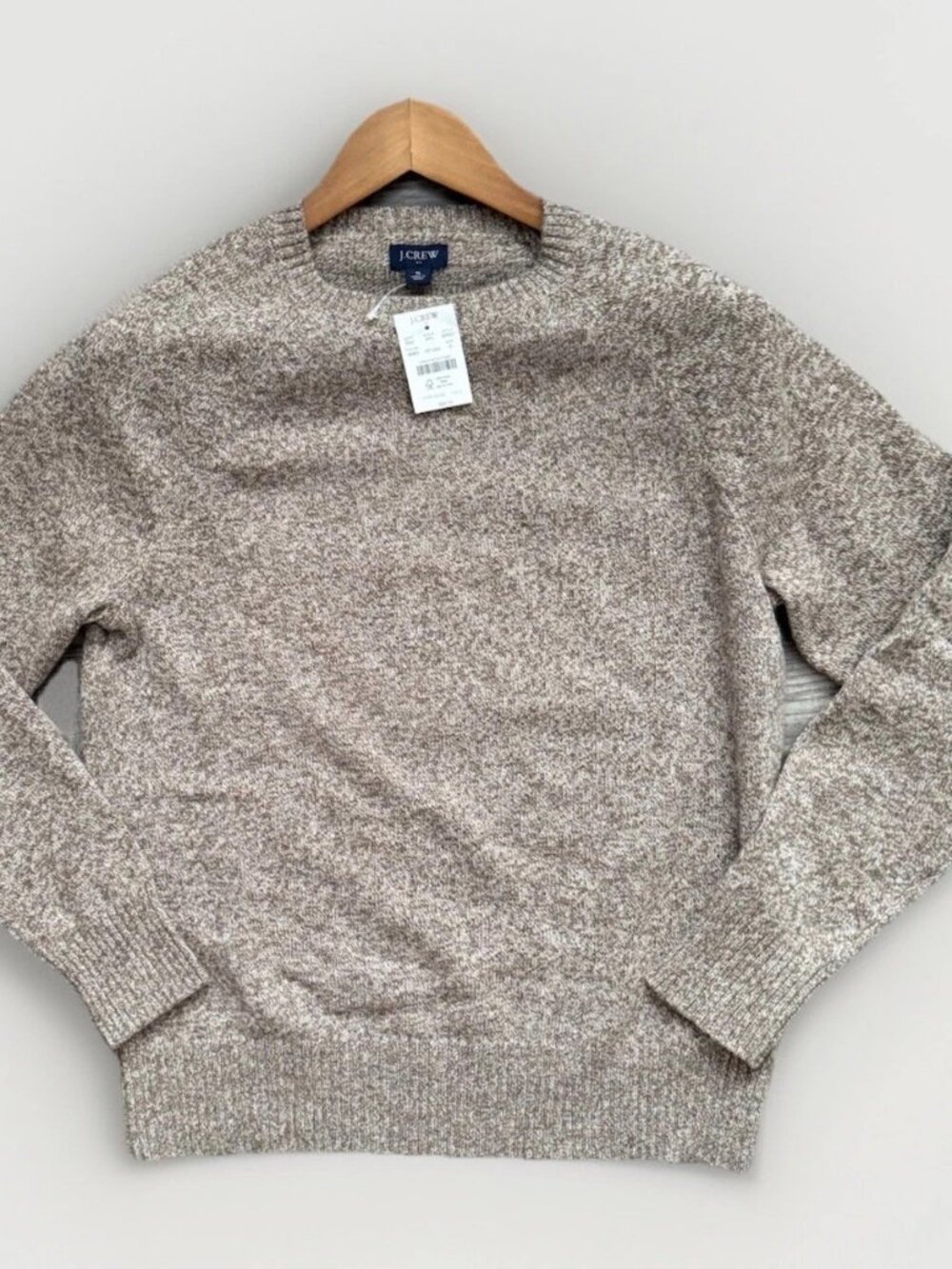 J. Crew Light Brown/ Heather Beige Wool Blend Sweater NWT
